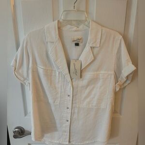 Universal Thread Ivory Linen Short Sleeve Shirt
